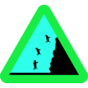 download Warning Falling Penguins clipart image with 135 hue color