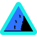 download Warning Falling Penguins clipart image with 180 hue color