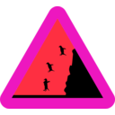 download Warning Falling Penguins clipart image with 315 hue color