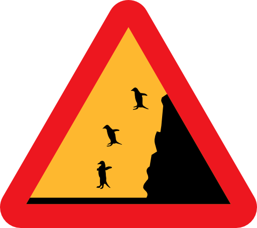 Warning Falling Penguins