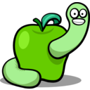 download Apple Worm clipart image with 90 hue color