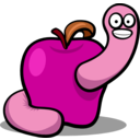 download Apple Worm clipart image with 315 hue color