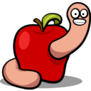 download Apple Worm clipart image with 0 hue color