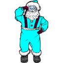 download Dancing Santa clipart image with 180 hue color