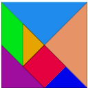 download Tangram clipart image with 180 hue color