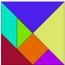 download Tangram clipart image with 225 hue color