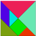 download Tangram clipart image with 315 hue color