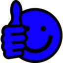 download Thumbs Up Smiley clipart image with 180 hue color