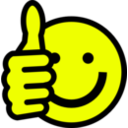 download Thumbs Up Smiley clipart image with 0 hue color