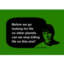 download Spock No Killing clipart image with 270 hue color