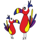 download Clown Birds clipart image with 0 hue color