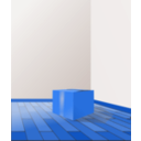 download Box Over Wood Floor clipart image with 180 hue color