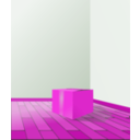 download Box Over Wood Floor clipart image with 270 hue color