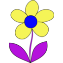 download Simple Flower clipart image with 180 hue color