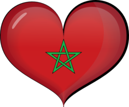 Morocco Heart Flag