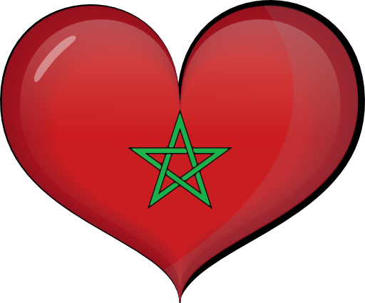 Morocco Heart Flag