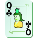 download Ornamental Deck Queen Of Clubs clipart image with 90 hue color