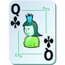 download Ornamental Deck Queen Of Clubs clipart image with 135 hue color