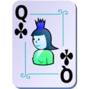 download Ornamental Deck Queen Of Clubs clipart image with 180 hue color