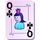 download Ornamental Deck Queen Of Clubs clipart image with 225 hue color