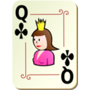 download Ornamental Deck Queen Of Clubs clipart image with 0 hue color