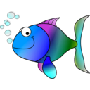 download Happy Fish clipart image with 180 hue color
