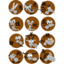 download Chinese Horoscope Animals clipart image with 90 hue color