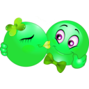 download Couple Kissing Smiley Emoticon clipart image with 90 hue color