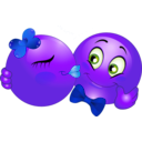 download Couple Kissing Smiley Emoticon clipart image with 225 hue color
