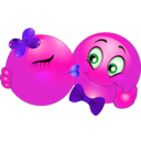 download Couple Kissing Smiley Emoticon clipart image with 270 hue color