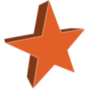 download 3d Star clipart image with 180 hue color