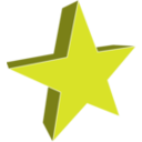 download 3d Star clipart image with 225 hue color