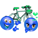 download Valentine Pink Bicycle Smiley Emoticon clipart image with 180 hue color