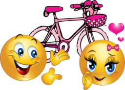 Valentine Pink Bicycle Smiley Emoticon