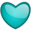 download Gloss Heart 1 clipart image with 180 hue color