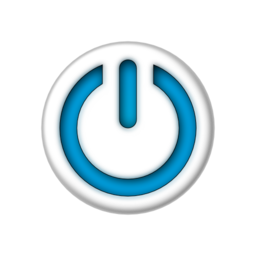 Blue Power Sign Button