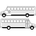 download Deux Bus Scolaires Noirs clipart image with 45 hue color