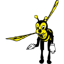 download Bending Bee clipart image with 0 hue color