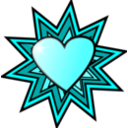 download Love Heart clipart image with 180 hue color