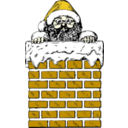 download Santa In A Chimney clipart image with 45 hue color