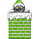 download Santa In A Chimney clipart image with 90 hue color