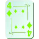 download Ornamental Deck 4 Of Diamonds clipart image with 90 hue color