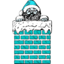 download Santa In A Chimney clipart image with 180 hue color