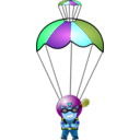 download Paratrooper Chibi clipart image with 180 hue color