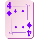 download Ornamental Deck 4 Of Diamonds clipart image with 270 hue color