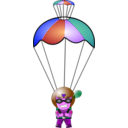 download Paratrooper Chibi clipart image with 270 hue color