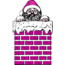 download Santa In A Chimney clipart image with 315 hue color