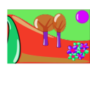 download Landscape Near The River clipart image with 270 hue color