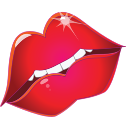 Red Lips Kiss Smiley Emoticon