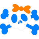 download Girl Skull clipart image with 270 hue color